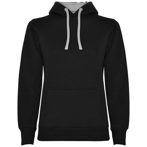 negro/gris chiné Sudadera con capucha para mujer