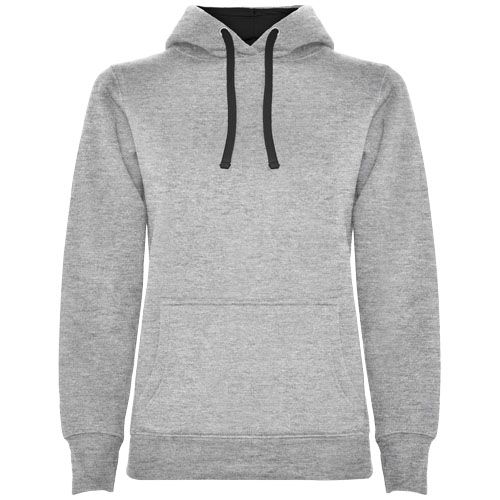 gris chiné/negro Sudadera con capucha para mujer