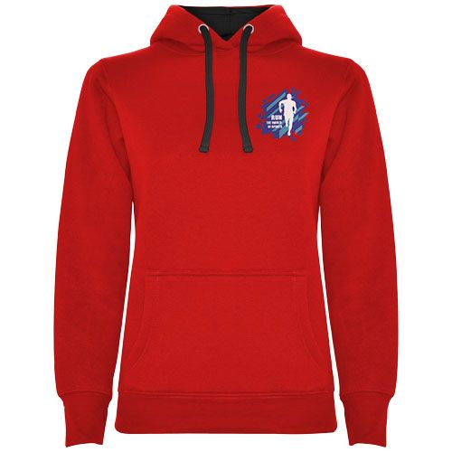 rojo/negro Sudadera con capucha para mujer