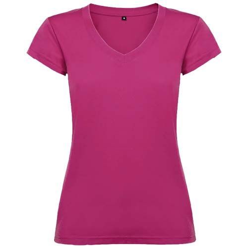 Camiseta de cuello de pico de manga corta para mujer 