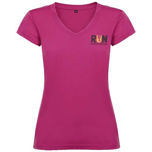 Camiseta de cuello de pico de manga corta para mujer 