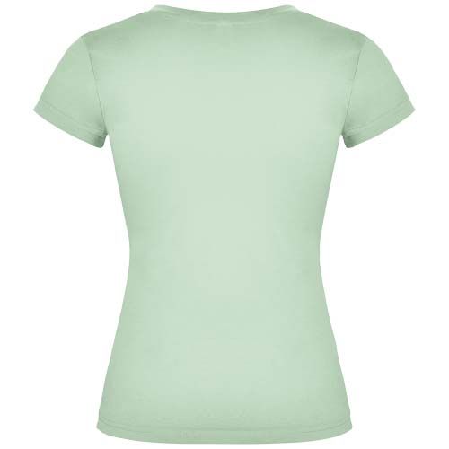 verde pálido Camiseta de cuello de pico de manga corta para mujer
