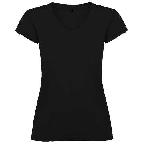 Camiseta de cuello de pico de manga corta para mujer 