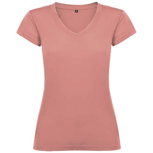 Camiseta de cuello de pico de manga corta para mujer 