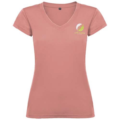 Camiseta de cuello de pico de manga corta para mujer 
