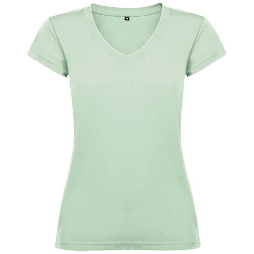 Camiseta de cuello de pico de manga corta para mujer 