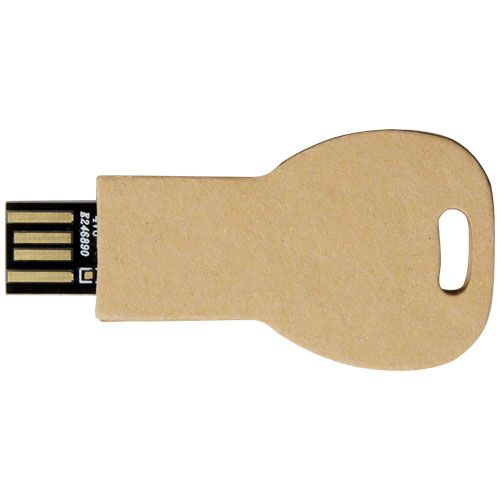 kraft Memoria USB 2.0 de papel reciclado con forma de llave