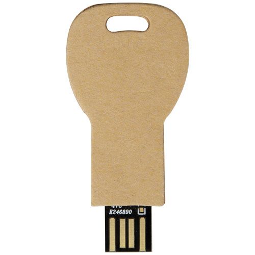 kraft Memoria USB 2.0 de papel reciclado con forma de llave