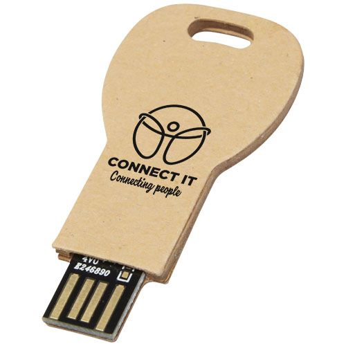 kraft Memoria USB 2.0 de papel reciclado con forma de llave