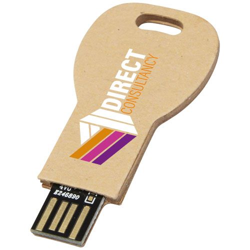 kraft Memoria USB 2.0 de papel reciclado con forma de llave