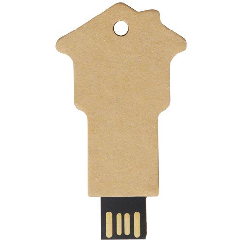 kraft Memoria USB 2.0 de papel reciclado en forma de casa