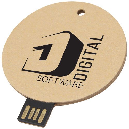 kraft Memoria USB 2.0 de papel reciclado redonda