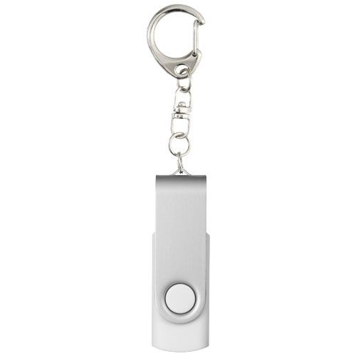 white Memoria USB 3.0 con llavero