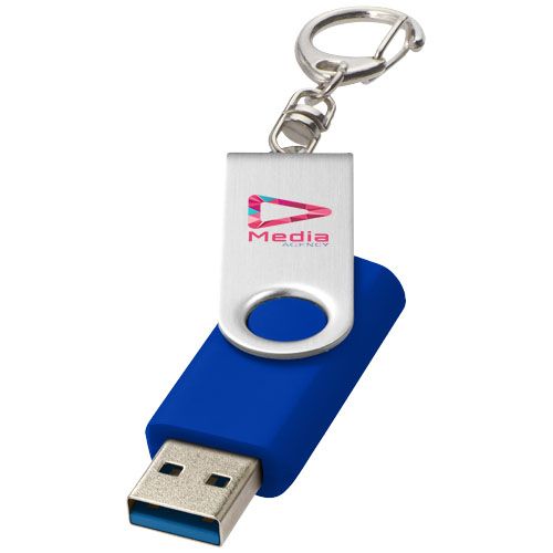 azulón Memoria USB 3.0 con llavero