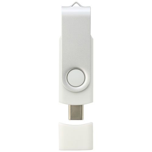 white Memoria USB tipo C giratoria OTG