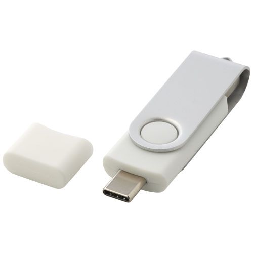 white Memoria USB tipo C giratoria OTG