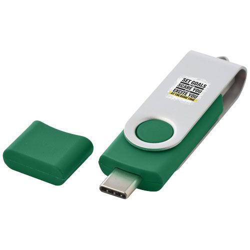green Memoria USB tipo C giratoria OTG