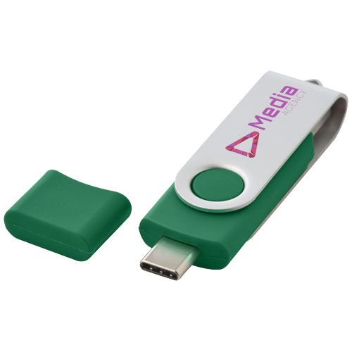 green Memoria USB tipo C giratoria OTG