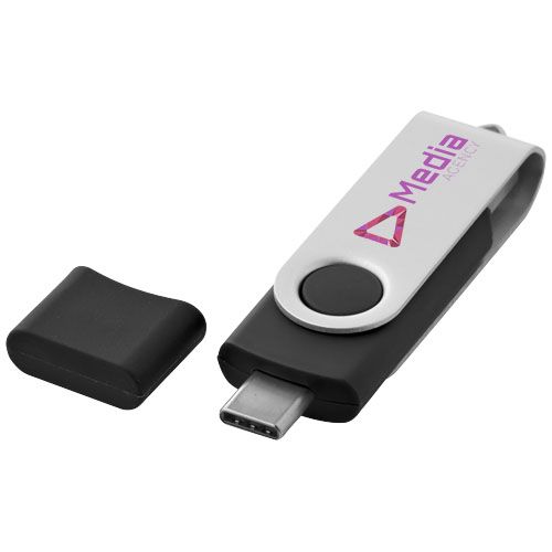 black Memoria USB tipo C giratoria OTG