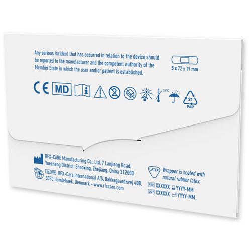 white Apósitos de 3 piezas en minisobre de papel impreso a todo color
