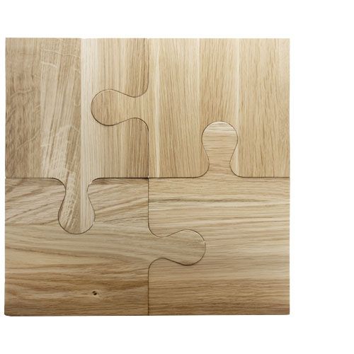 TABLA DE CORTAR DE ROBLE EN FORMA DE PUZLE 