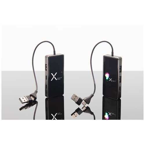 Hub USB 8 en 1 con doble entrada y 6 puertos 