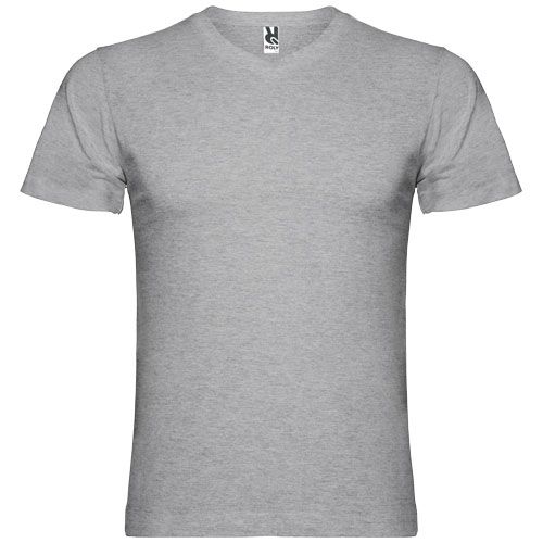 gris chiné Camiseta de cuello de pico de manga corta para hombre