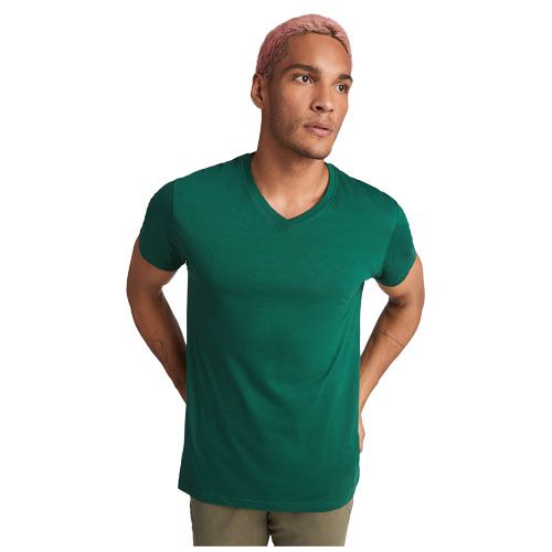 Camiseta de cuello de pico de manga corta para hombre 
