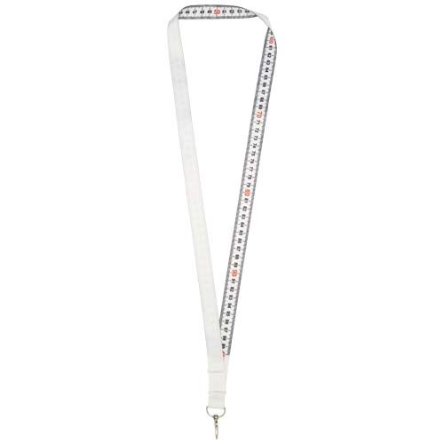 white Isla lanyard de 1 metro en PET reciclado con sublimación con cierre de seguridad