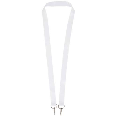 Leia lanyard de RPET en sublimación con 2 mosquetones