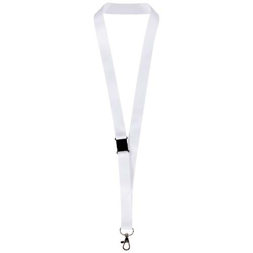 negro/blanco Lois lanyard de RPET en sublimación y cierre de seguridad