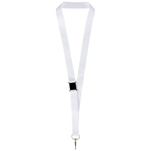 negro/blanco Lois lanyard de RPET en sublimación y cierre de seguridad
