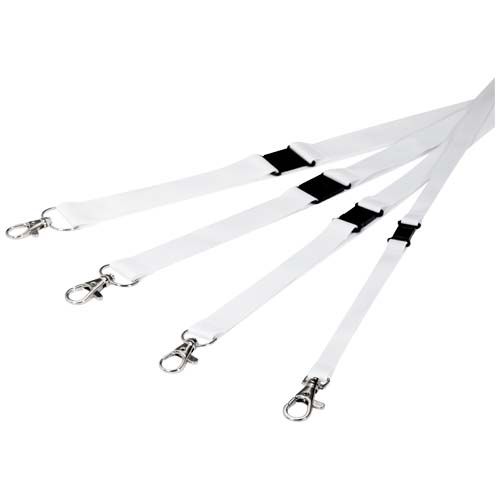 negro/blanco Lois lanyard de RPET en sublimación y cierre de seguridad