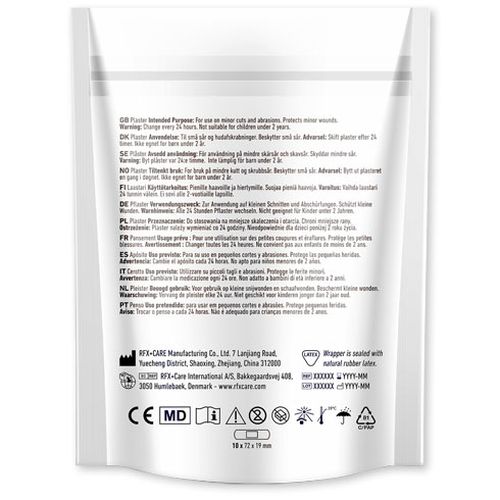 Apósitos de 10 piezas en sobre de papel impreso a todo color