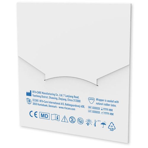 white 10 tiritas personalizables envasados en un sobre de papel kraft impreso a todo color