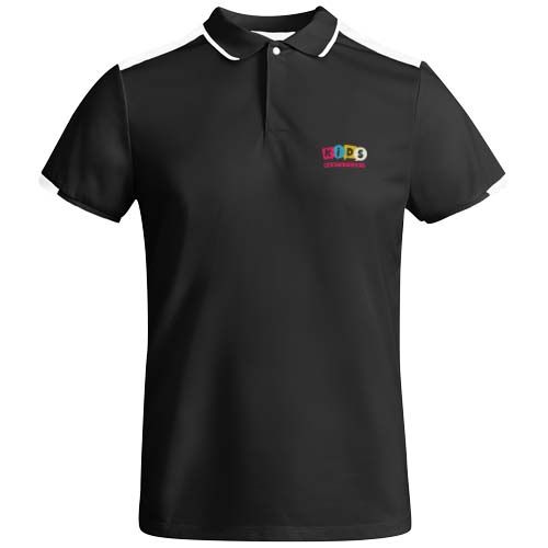 negro/blanco Polo deportivo de manga corta infantil de 150 g/m² Tamil