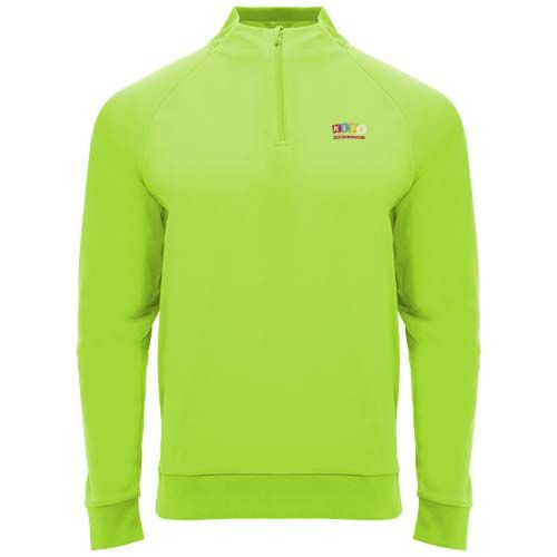 verde fluo Sudadera infantil de manga larga con cremallera 1/4