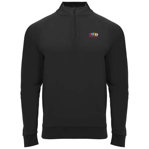 black Sudadera infantil de manga larga con cremallera 1/4 de 200 g/m²