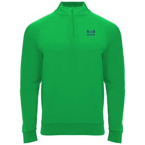 verde helecho Sudadera infantil de manga larga con cremallera 1/4