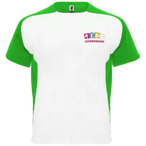 blanco/verde helecho Camiseta deportiva de manga corta infantil
