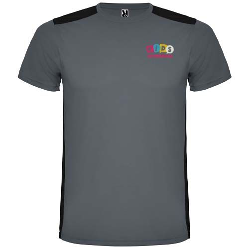 negro ébano/negro Camiseta deportiva de manga corta infantil de 130 g/m² Detroit