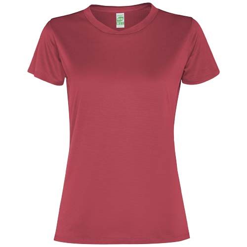 rojo baya Camiseta deportiva de manga corta para mujer