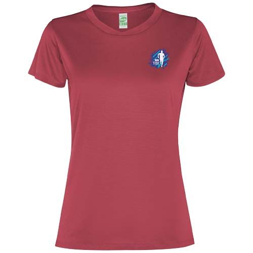 rojo baya Camiseta deportiva de manga corta para mujer
