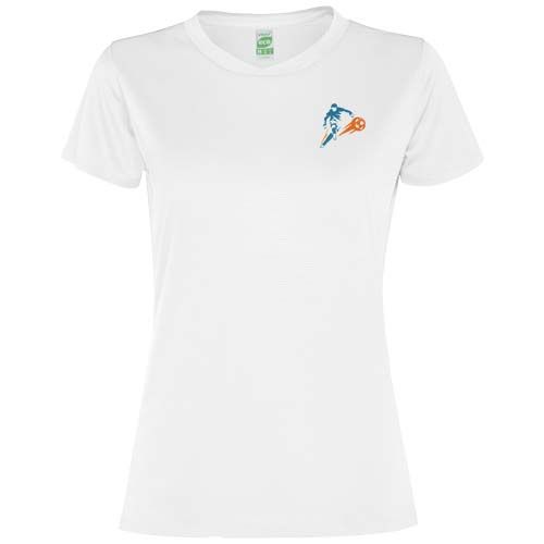 white Camiseta deportiva de manga corta para mujer
