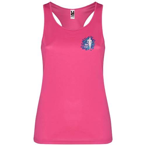rosa vivo Camiseta deportiva sin mangas para mujer