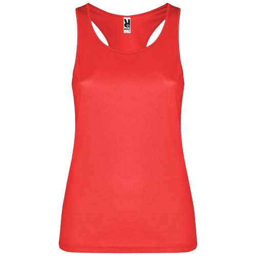 red Camiseta deportiva sin mangas para mujer