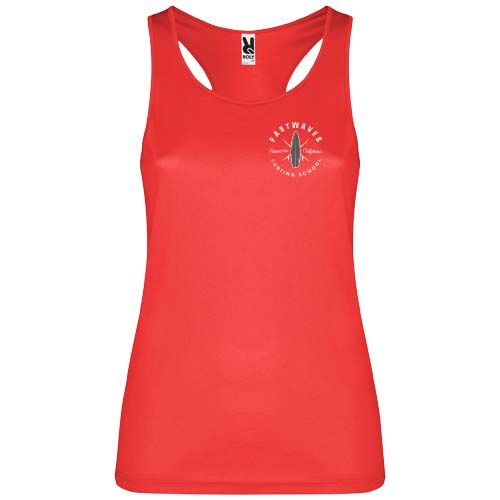 red Camiseta deportiva sin mangas para mujer