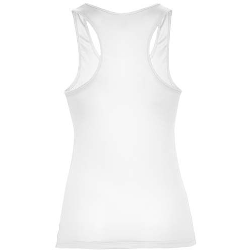 white Camiseta deportiva sin mangas para mujer