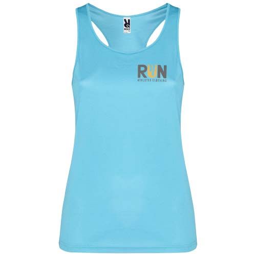 turquesa Camiseta deportiva sin mangas para mujer