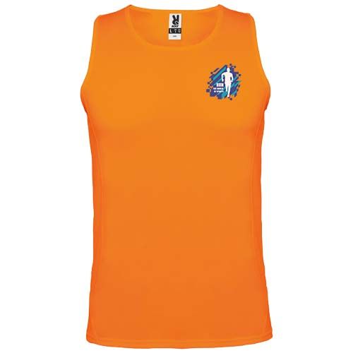 naranja fluo Camiseta deportiva sin mangas para hombre de 140 g/m² Andre